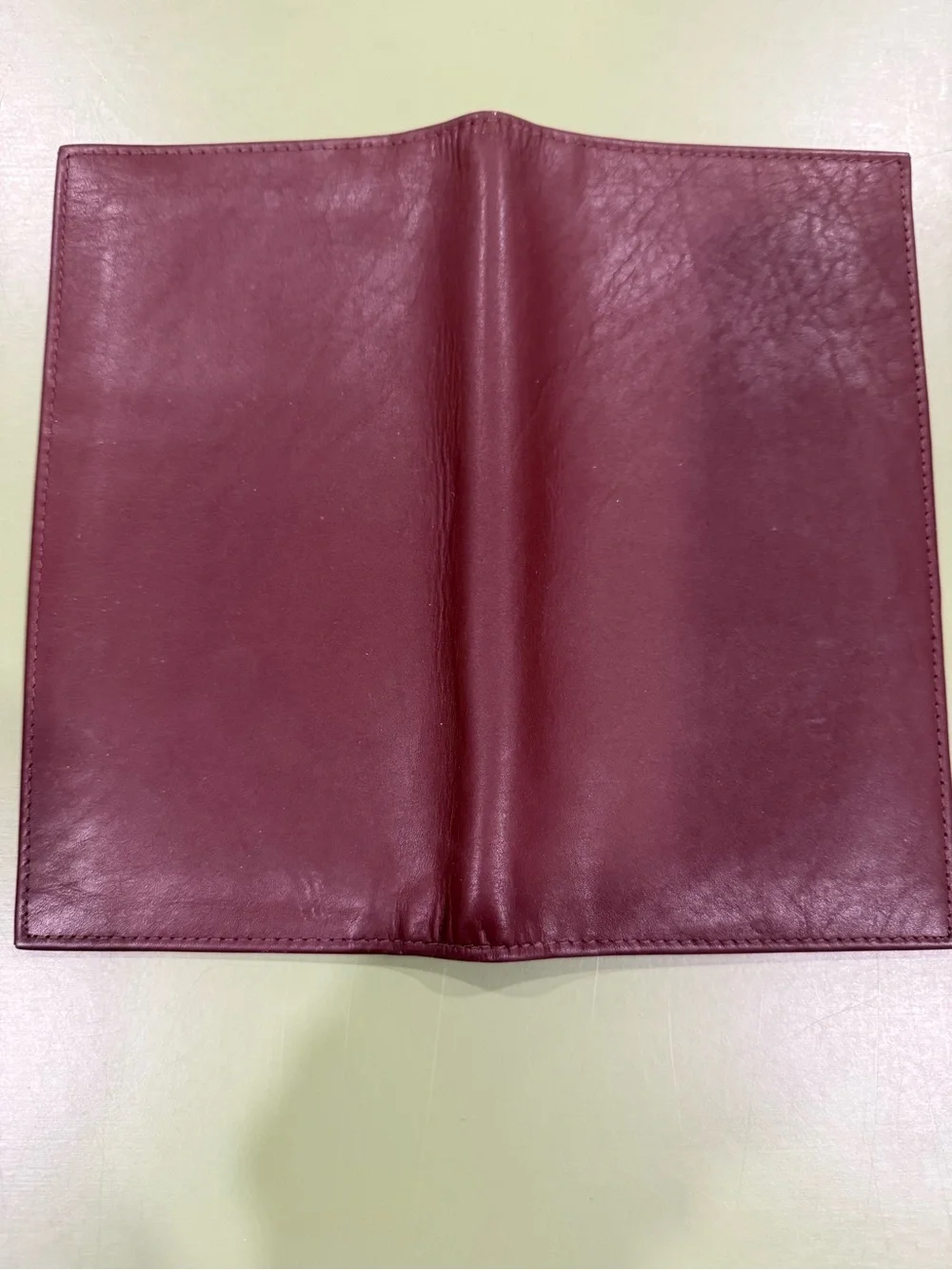 Leather Long Wallet Organizer in Burgundy